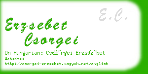 erzsebet csorgei business card